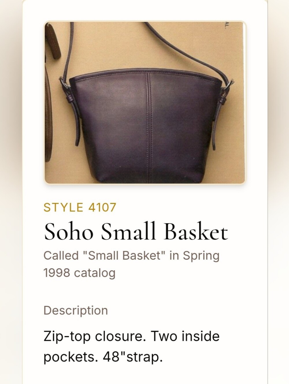 Coach Vintage Rare And Very Hard To Find INK SOHO SMALL BASKET - Picture 2 of 8